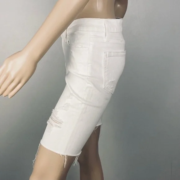 NEW PAIGE DISTRESSED BERMUDA SHORTS - Picture 5 of 8